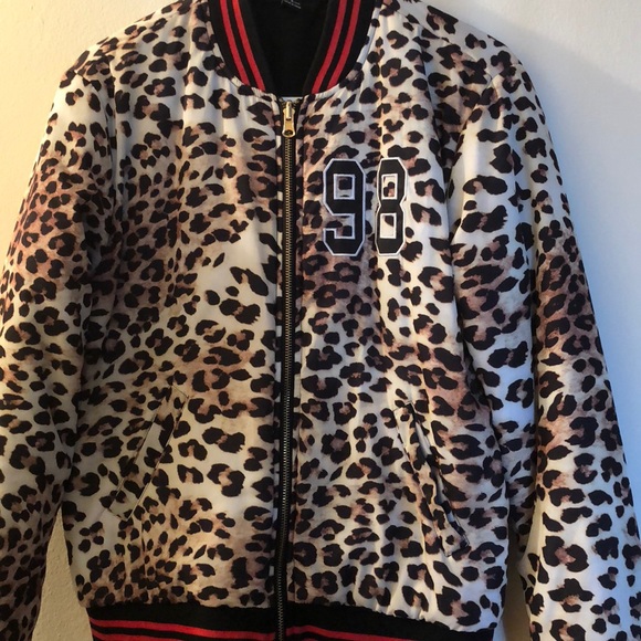 leopard print bomber jacket